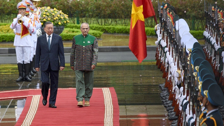 Lễ đón trọng thể Tổng thống Timor Leste thăm cấp Nhà nước tới Việt Nam